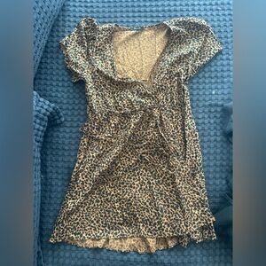 Madewell Leopard Print Dress in Tan and Black